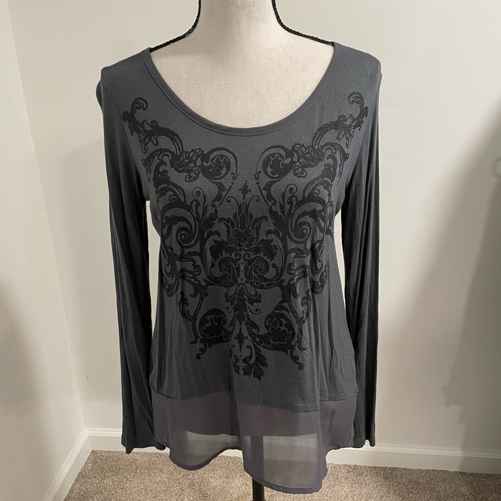 Gray Long Sleeve Women's Top